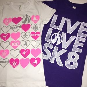 Bundle 2 NEW Skating Tee T-Shirts Ice Roller Girl